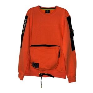SWITCH BUCKLE & POCKET CREWNECK NEON ORANGE
